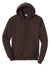Port & Company PC78H/PC78HT Mens Core Pill Resistant Fleece Hooded Sweatshirt Hoodie w/ Pouch Pocket Dark Chocolate Brown Flat Front