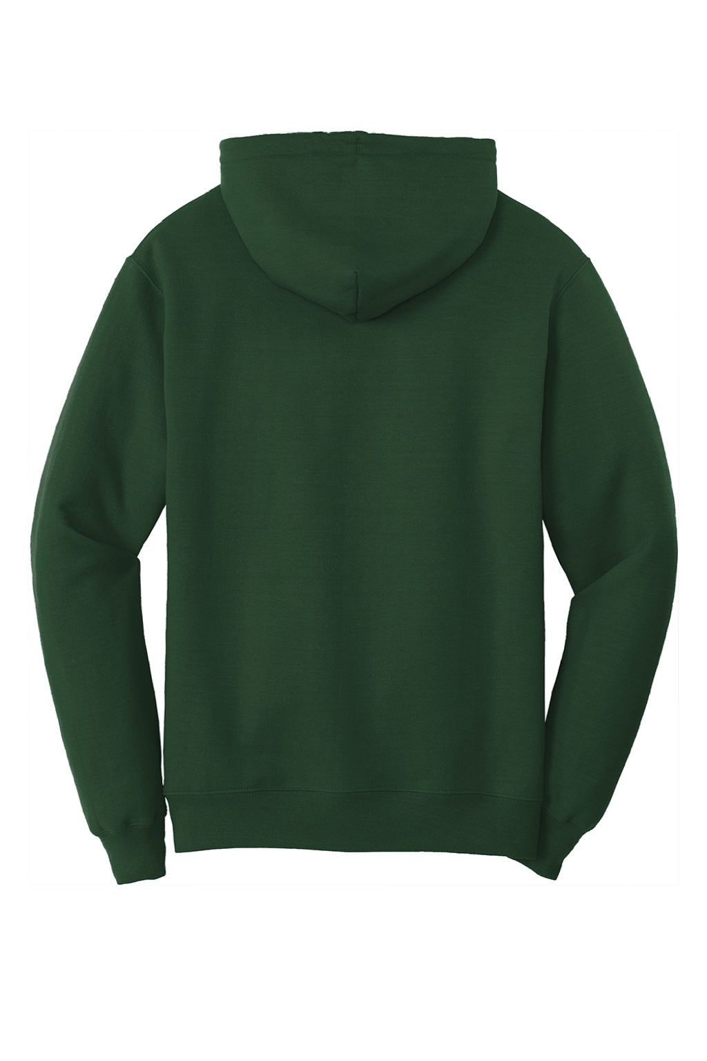 Port & Company PC78H/PC78HT Mens Core Pill Resistant Fleece Hooded Sweatshirt Hoodie w/ Pouch Pocket Dark Green Flat Back