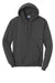 Port & Company PC78H/PC78HT Mens Core Pill Resistant Fleece Hooded Sweatshirt Hoodie w/ Pouch Pocket Heather Dark Grey Flat Front