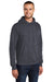 Port & Company PC78H/PC78HT Mens Core Pill Resistant Fleece Hooded Sweatshirt Hoodie w/ Pouch Pocket Heather Navy Blue Model 3q