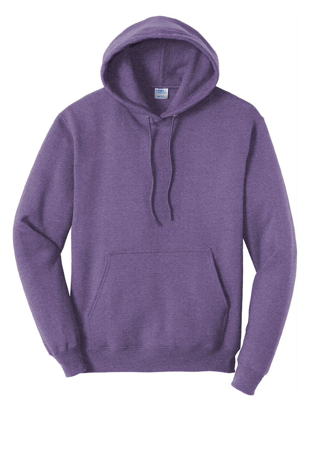 Port & Company PC78H/PC78HT Mens Core Pill Resistant Fleece Hooded Sweatshirt Hoodie w/ Pouch Pocket Heather Purple Flat Front