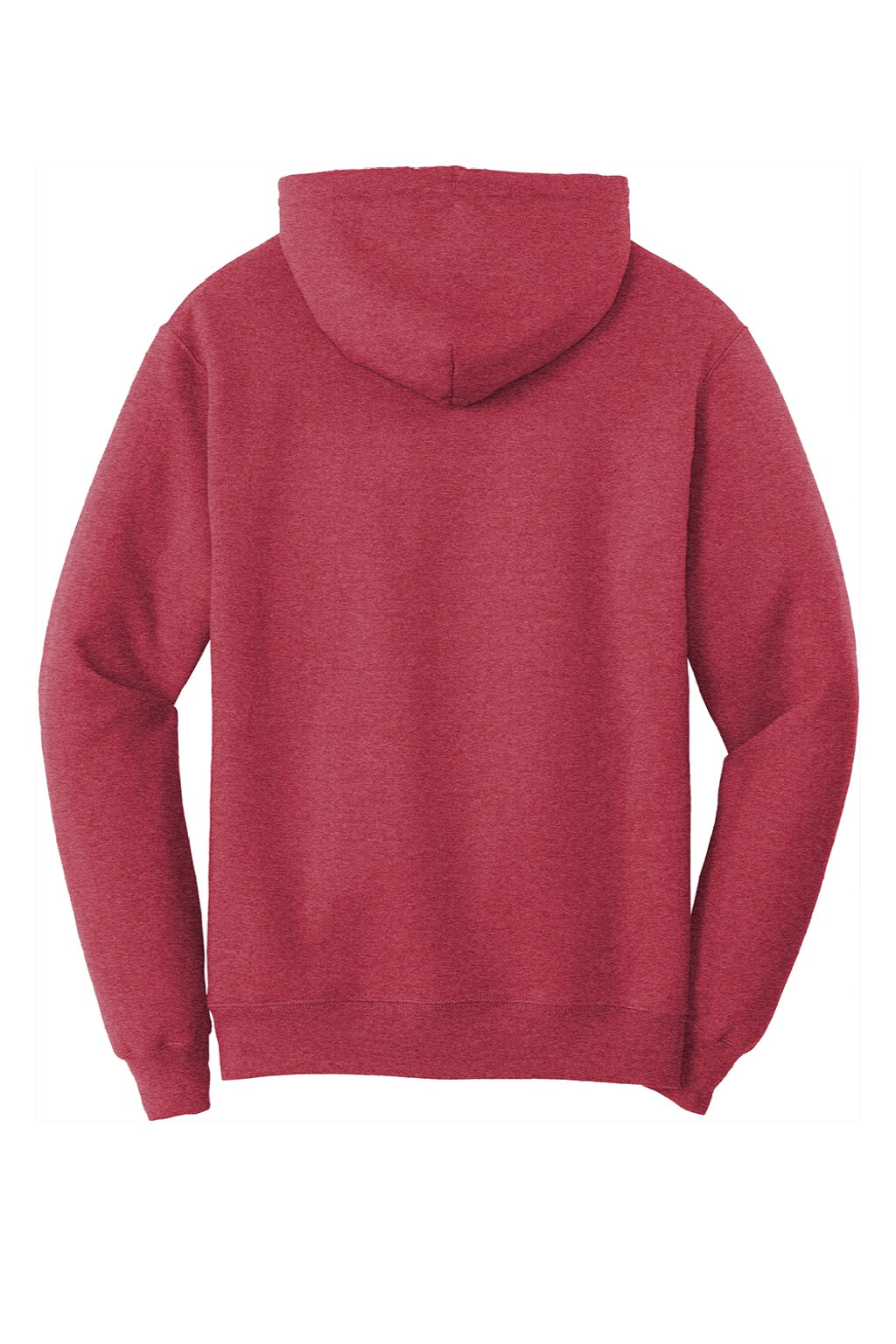 Port & Company PC78H/PC78HT Mens Core Pill Resistant Fleece Hooded Sweatshirt Hoodie w/ Pouch Pocket Heather Red Flat Back