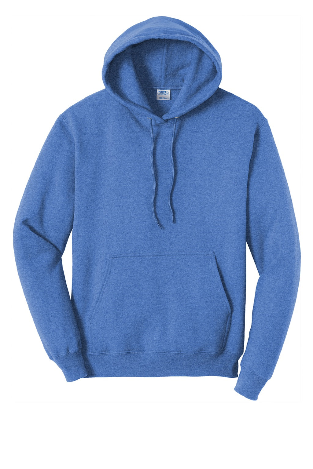 Port & Company PC78H/PC78HT Mens Core Pill Resistant Fleece Hooded Sweatshirt Hoodie w/ Pouch Pocket Heather Royal Blue Flat Front