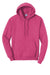 Port & Company PC78H/PC78HT Mens Core Pill Resistant Fleece Hooded Sweatshirt Hoodie w/ Pouch Pocket Heather Sangria Pink Flat Front