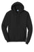 Port & Company PC78H/PC78HT Mens Core Pill Resistant Fleece Hooded Sweatshirt Hoodie w/ Pouch Pocket Jet Black Flat Front