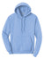 Port & Company PC78H/PC78HT Mens Core Pill Resistant Fleece Hooded Sweatshirt Hoodie w/ Pouch Pocket Light Blue Flat Front