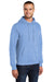 Port & Company PC78H/PC78HT Mens Core Pill Resistant Fleece Hooded Sweatshirt Hoodie w/ Pouch Pocket Light Blue Model 3q