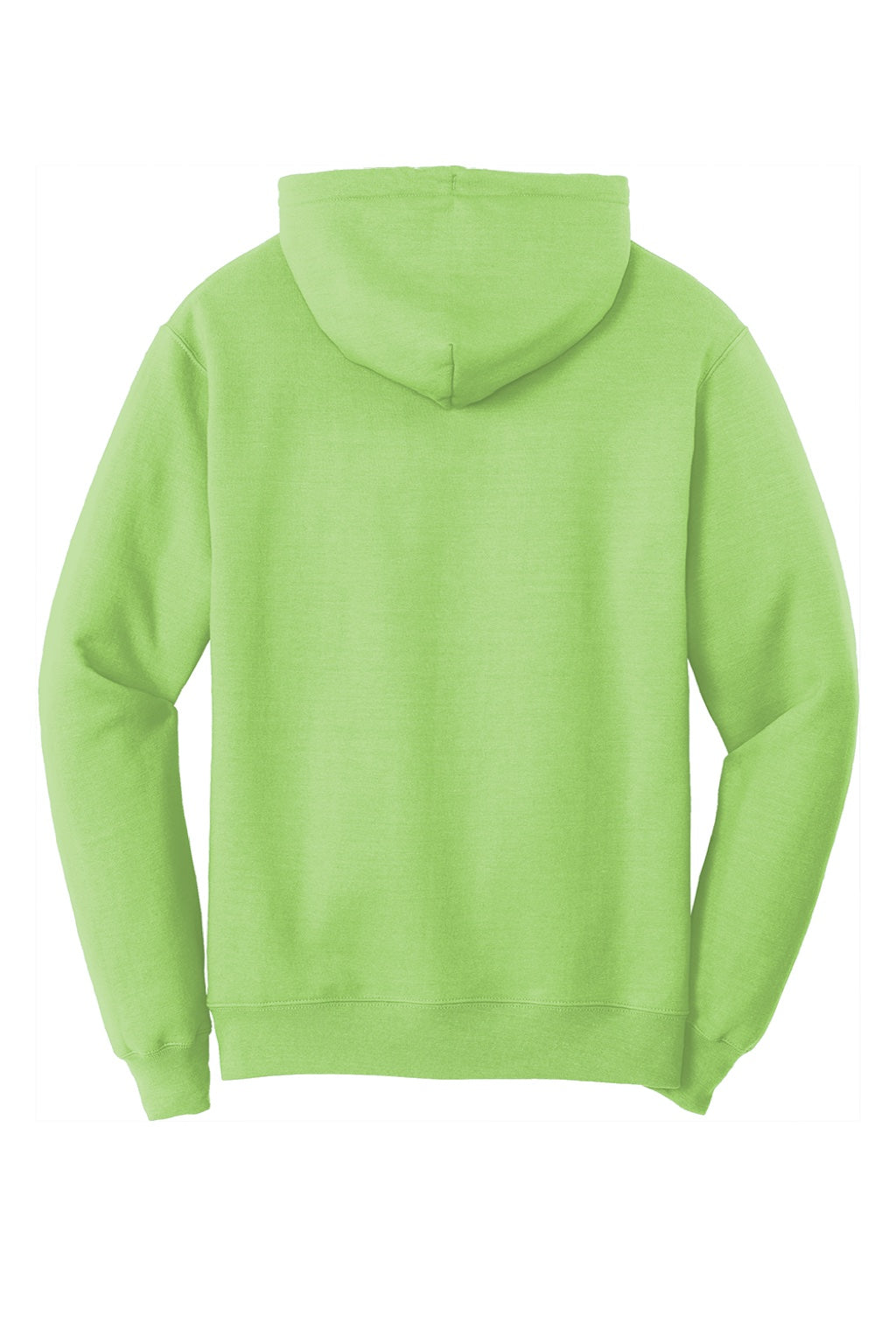 Port & Company PC78H/PC78HT Mens Core Pill Resistant Fleece Hooded Sweatshirt Hoodie w/ Pouch Pocket Lime Green Flat Back