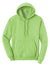 Port & Company PC78H/PC78HT Mens Core Pill Resistant Fleece Hooded Sweatshirt Hoodie w/ Pouch Pocket Lime Green Flat Front