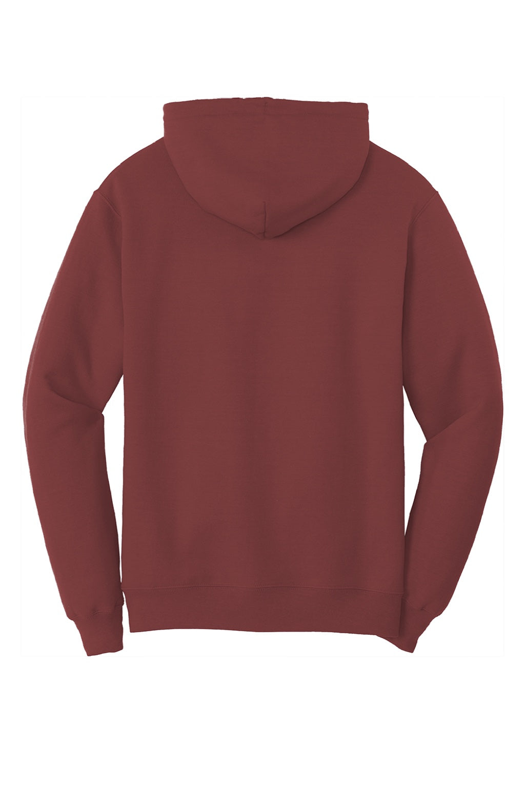 Port & Company PC78H/PC78HT Mens Core Pill Resistant Fleece Hooded Sweatshirt Hoodie w/ Pouch Pocket Maroon Flat Back