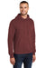 Port & Company PC78H/PC78HT Mens Core Pill Resistant Fleece Hooded Sweatshirt Hoodie w/ Pouch Pocket Maroon Model 3q