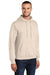 Port & Company PC78H/PC78HT Mens Core Pill Resistant Fleece Hooded Sweatshirt Hoodie w/ Pouch Pocket Natural Model 3q