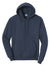 Port & Company PC78H/PC78HT Mens Core Pill Resistant Fleece Hooded Sweatshirt Hoodie w/ Pouch Pocket Navy Blue Flat Front