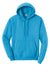 Port & Company PC78H/PC78HT Mens Core Pill Resistant Fleece Hooded Sweatshirt Hoodie w/ Pouch Pocket Neon Blue Flat Front