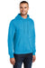 Port & Company PC78H/PC78HT Mens Core Pill Resistant Fleece Hooded Sweatshirt Hoodie w/ Pouch Pocket Neon Blue Model 3q