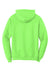Port & Company PC78H/PC78HT Mens Core Pill Resistant Fleece Hooded Sweatshirt Hoodie w/ Pouch Pocket Neon Green Flat Back