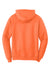 Port & Company PC78H/PC78HT Mens Core Pill Resistant Fleece Hooded Sweatshirt Hoodie w/ Pouch Pocket Neon Orange Flat Back