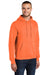 Port & Company PC78H/PC78HT Mens Core Pill Resistant Fleece Hooded Sweatshirt Hoodie w/ Pouch Pocket Neon Orange Model 3q
