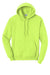 Port & Company PC78H/PC78HT Mens Core Pill Resistant Fleece Hooded Sweatshirt Hoodie w/ Pouch Pocket Neon Yellow Flat Front