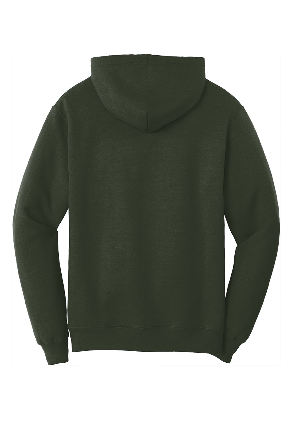 Port & Company PC78H/PC78HT Mens Core Pill Resistant Fleece Hooded Sweatshirt Hoodie w/ Pouch Pocket Olive Green Flat Back