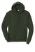 Port & Company PC78H/PC78HT Mens Core Pill Resistant Fleece Hooded Sweatshirt Hoodie w/ Pouch Pocket Olive Green Flat Front