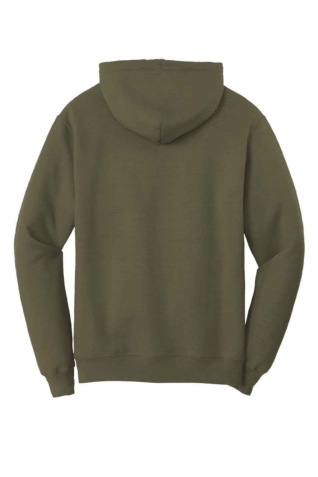 Port & Company PC78H/PC78HT Mens Core Pill Resistant Fleece Hooded Sweatshirt Hoodie w/ Pouch Pocket Olive Drab Green Flat Back