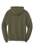 Port & Company PC78H/PC78HT Mens Core Pill Resistant Fleece Hooded Sweatshirt Hoodie w/ Pouch Pocket Olive Drab Green Flat Back
