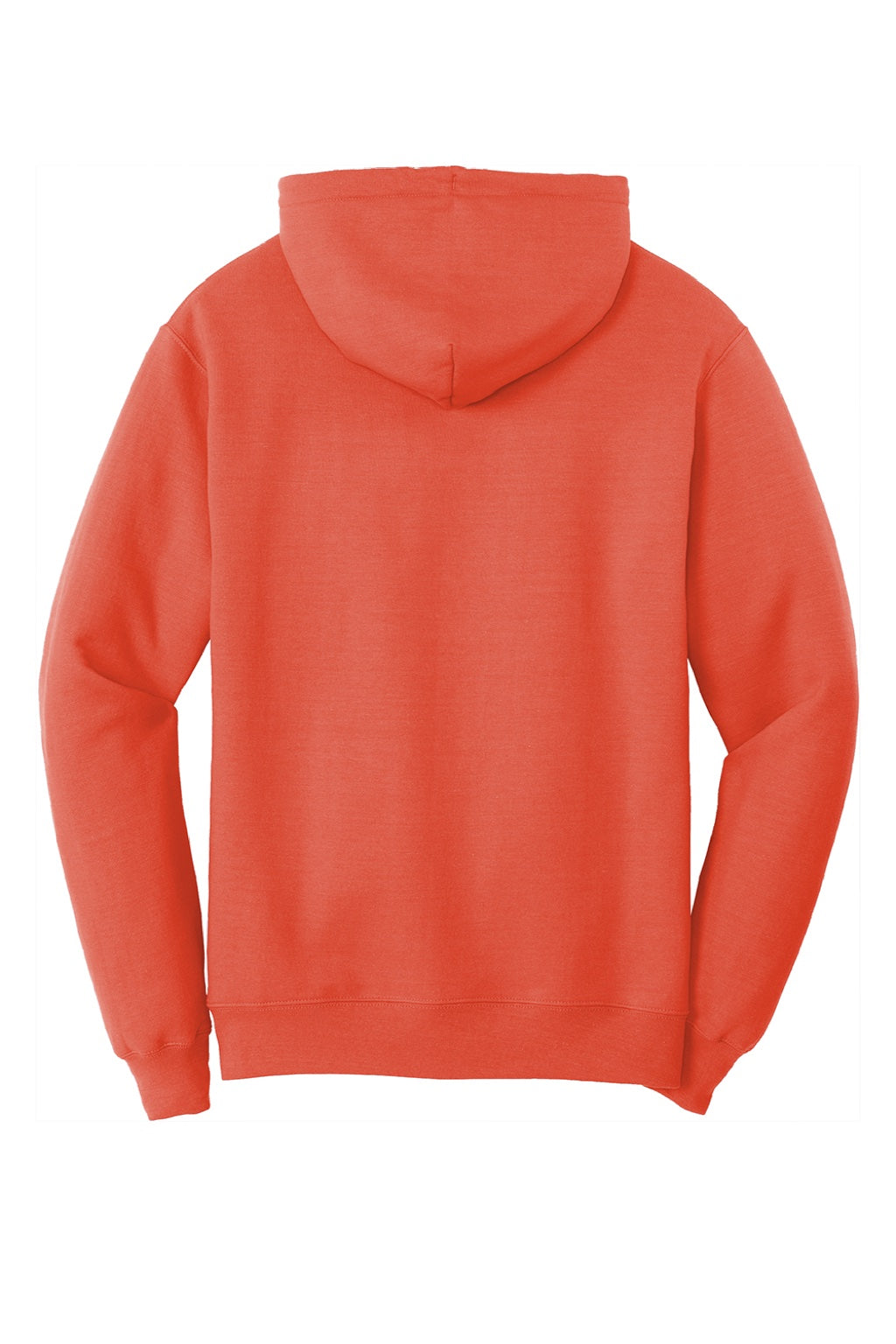 Port & Company PC78H/PC78HT Mens Core Pill Resistant Fleece Hooded Sweatshirt Hoodie w/ Pouch Pocket Orange Flat Back