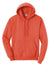 Port & Company PC78H/PC78HT Mens Core Pill Resistant Fleece Hooded Sweatshirt Hoodie w/ Pouch Pocket Orange Flat Front