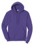Port & Company PC78H/PC78HT Mens Core Pill Resistant Fleece Hooded Sweatshirt Hoodie w/ Pouch Pocket Purple Flat Front