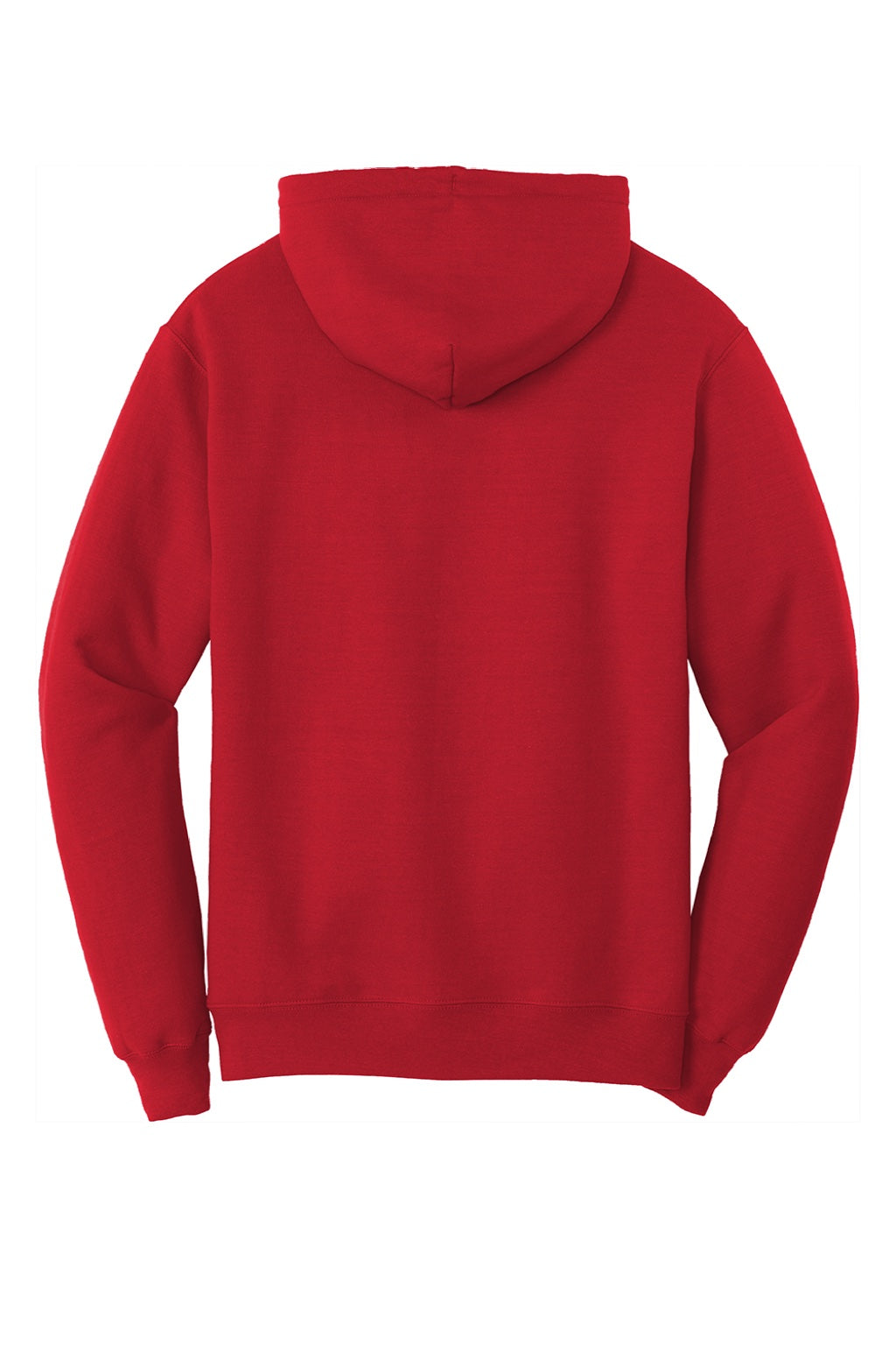 Port & Company PC78H/PC78HT Mens Core Pill Resistant Fleece Hooded Sweatshirt Hoodie w/ Pouch Pocket Red Flat Back