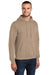 Port & Company PC78H/PC78HT Mens Core Pill Resistant Fleece Hooded Sweatshirt Hoodie w/ Pouch Pocket Sand Brown Model 3q