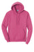 Port & Company PC78H/PC78HT Mens Core Pill Resistant Fleece Hooded Sweatshirt Hoodie w/ Pouch Pocket Sangria Pink Flat Front