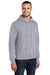 Port & Company PC78H/PC78HT Mens Core Pill Resistant Fleece Hooded Sweatshirt Hoodie w/ Pouch Pocket Silver Grey Model 3q