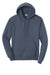 Port & Company PC78H/PC78HT Mens Core Pill Resistant Fleece Hooded Sweatshirt Hoodie w/ Pouch Pocket Steel Blue Flat Front