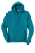 Port & Company PC78H/PC78HT Mens Core Pill Resistant Fleece Hooded Sweatshirt Hoodie w/ Pouch Pocket Teal Green Flat Front