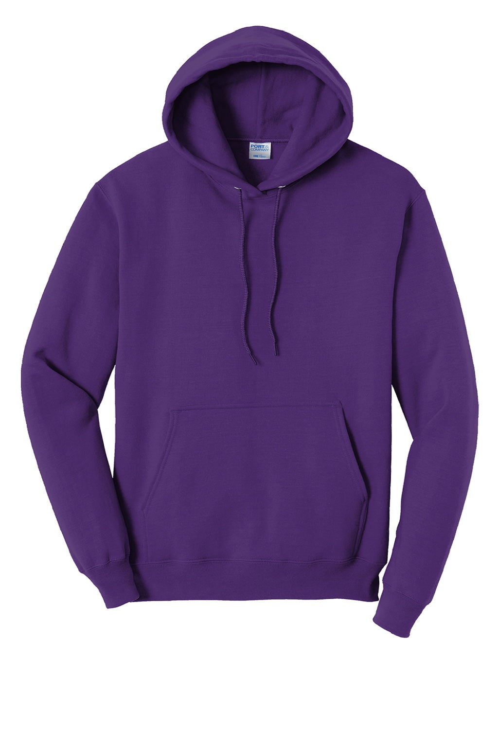 Port & Company PC78H/PC78HT Mens Core Pill Resistant Fleece Hooded Sweatshirt Hoodie w/ Pouch Pocket Team Purple Flat Front