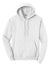 Port & Company PC78H/PC78HT Mens Core Pill Resistant Fleece Hooded Sweatshirt Hoodie w/ Pouch Pocket White Flat Front
