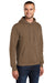 Port & Company PC78H/PC78HT Mens Core Pill Resistant Fleece Hooded Sweatshirt Hoodie w/ Pouch Pocket Woodland Brown Model 3q