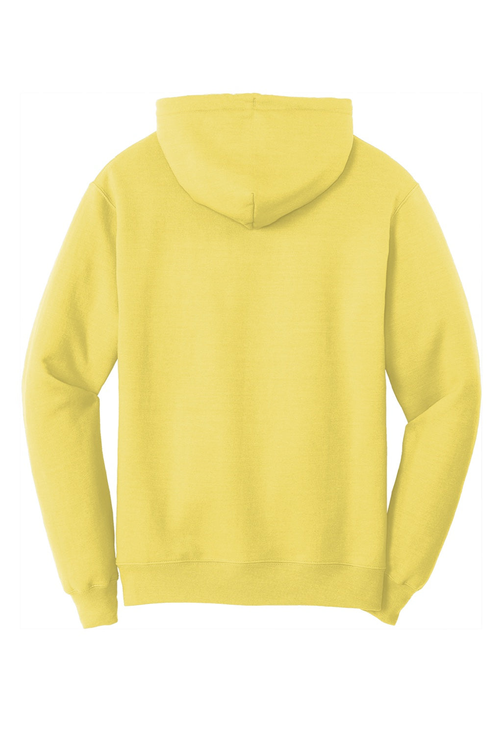 Port & Company PC78H/PC78HT Mens Core Pill Resistant Fleece Hooded Sweatshirt Hoodie w/ Pouch Pocket Yellow Flat Back