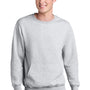 Port & Company Mens Core Fleece Crewneck Sweatshirt w/ Pouch Pocket - Ash Grey