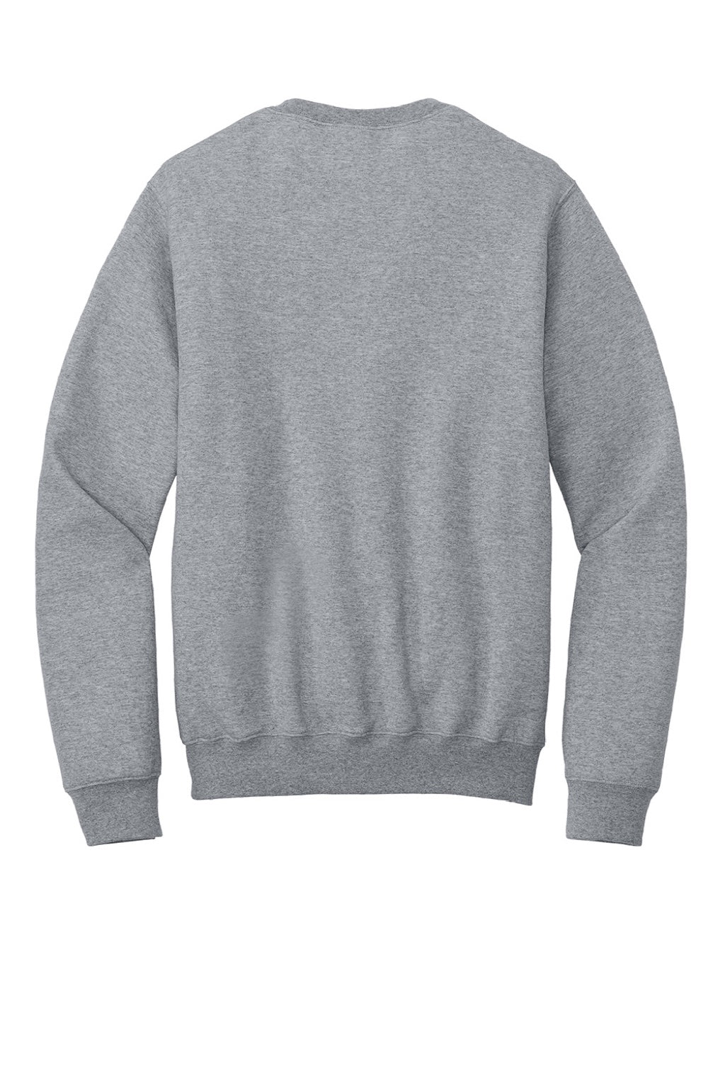 Port & Company PC78PKT Mens Core Fleece Crewneck Sweatshirt w/ Pouch Pocket Heather Grey Flat Back