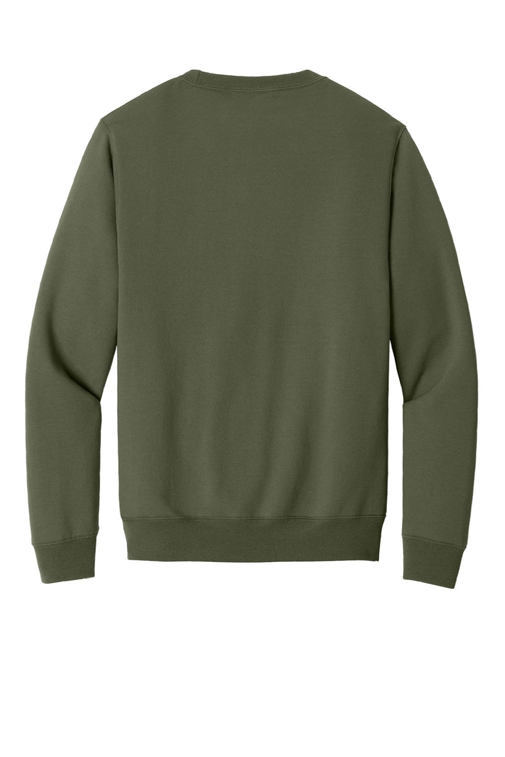 Port & Company PC78PKT Mens Core Fleece Crewneck Sweatshirt w/ Pouch Pocket Olive Drab Green Flat Back