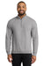 Port & Company PC78Q Mens Core Fleece 1/4 Zip Sweatshirt Heather Grey Model Front