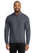 Port & Company PC78Q Mens Core Fleece 1/4 Zip Sweatshirt Heather Navy Blue Model Front