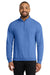 Port & Company PC78Q Mens Core Fleece 1/4 Zip Sweatshirt Heather Royal Blue Model Front