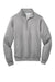 Port & Company PC78Q Mens Core Fleece 1/4 Zip Sweatshirt Heather Grey Flat Front