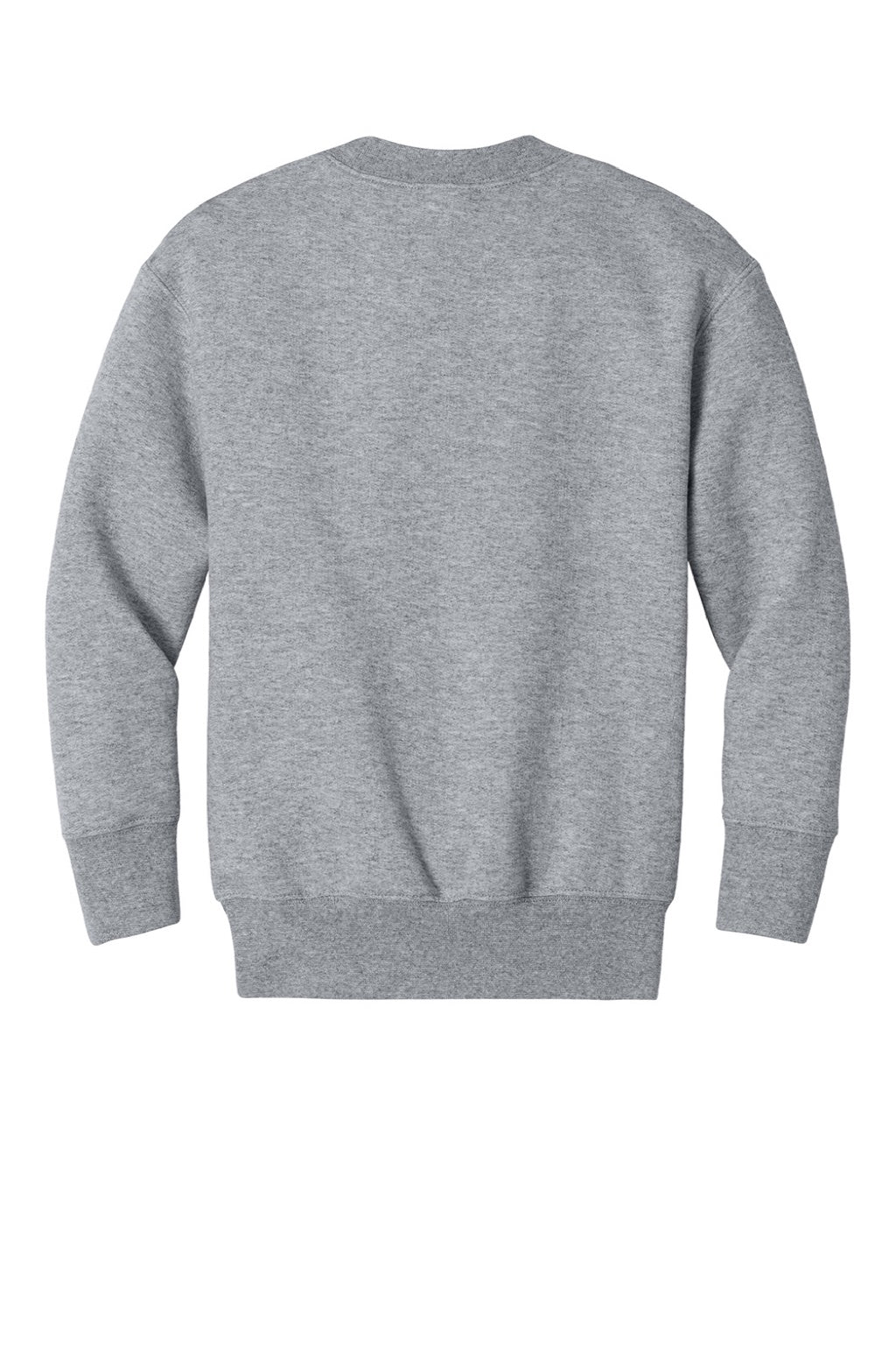 Port & Company PC78YPKT Youth Core Fleece Crewneck Sweatshirt w/ Pouch Pocket Heather Grey Flat Back