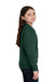 Port & Company PC78YPKT Youth Core Fleece Crewneck Sweatshirt w/ Pouch Pocket Dark Green Model Side