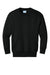 Port & Company PC78YPKT Youth Core Fleece Crewneck Sweatshirt w/ Pouch Pocket Jet Black Flat Front